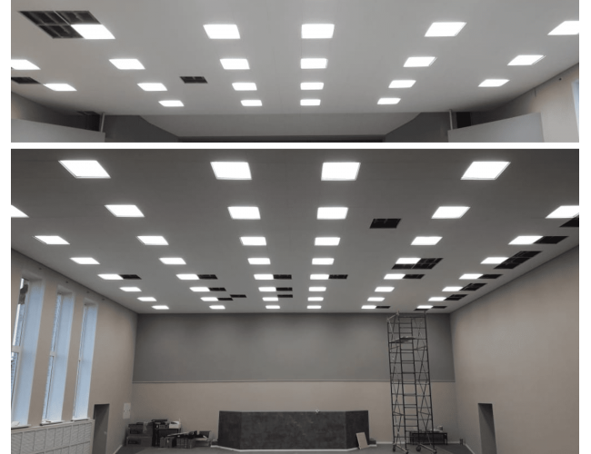 Освещение актового зала ЦНИИ конструкционных материалов