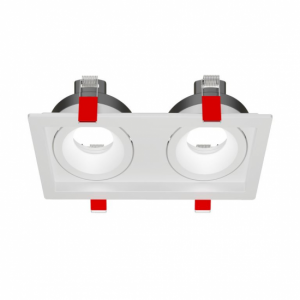Рамка для модульного светильника Вартон FLEX 50 11 двойная встраиваемая 110х220х55мм RAL9010 поворотная светодиодный Арт. V1-R0-00435-10010-2000000
