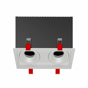 Рамка для модульного светильника Вартон FLEX 50 12 двойная встраиваемая 110х220х130мм RAL9010 поворотная светодиодный Арт. V1-R0-00435-10013-2000000