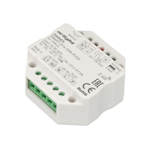Диммер 0-10V SMART-D14-DIM-PUSH (230V, 1.5А, IP20, встраиваемый)