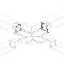 Угловой коннектор S2-LINIA55-F-X90 крестовой для алюминиевых профилей