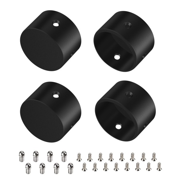 Заглушка WPH-FLEX-D22-360deg BLACK ALU глухая для профилей