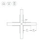 Крепёж Крестовина PLS-LOCK-H25-Х90 с экраном MAT-L для профилей