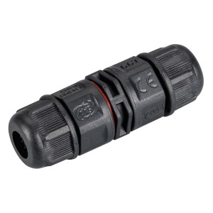 Коннектор прямой NEO-CON-I-2pin-BK (3-7mm, IP67) для ступеней и пола