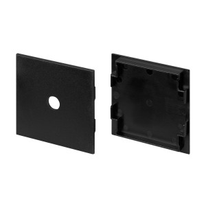 Заглушка для профиля LINE-5050-DUAL BLACK (Arlight, Пластик) с отверстием