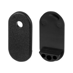 Заглушка для профиля WARDROBE-1530 BLACK с отверстием и без (Пластик)