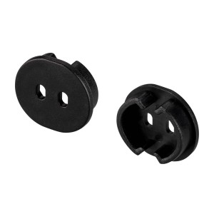 Заглушка ARH-ROUND-D20-DUAL BLACK с отверстием для профиля