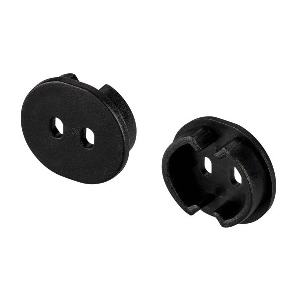 Заглушка ARH-ROUND-D20-DUAL BLACK с отверстием для профиля