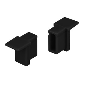 Заглушка SL-MINI-6-H9 BLACK глухая для алюминиевых профилей