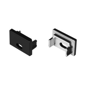 Заглушка SL-SLIM15-H10 BLACK с отверстием для алюминиевого профиля