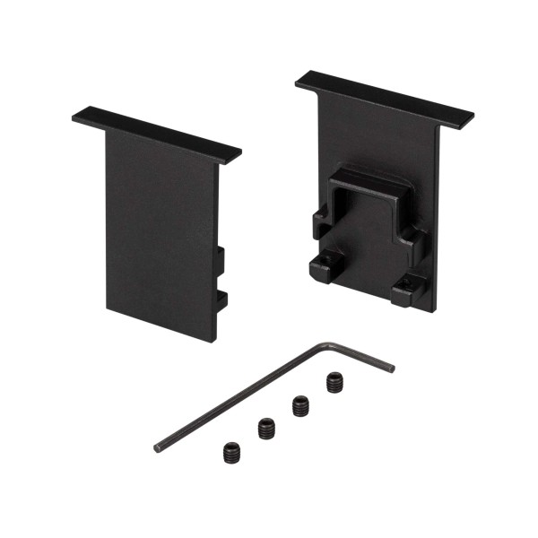 Заглушка SL-COMFORT-2542-F BLACK глухая для профиля (Металл)