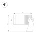 Универсальный прожектор ALT-RAY-R44-8W Warm3000 (WH, 33 deg, 230V) IP67