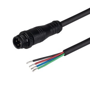 Коннектор питания ARL-WAVE-0612-RGB-CON-POWER-MALE-BLK (герметичный, IP67)