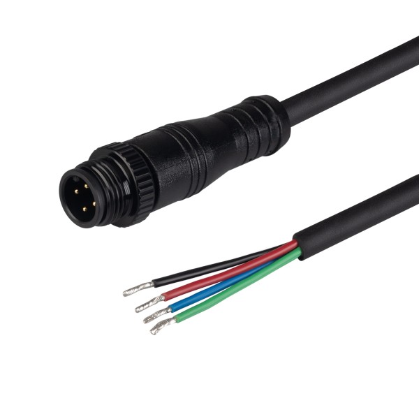 Коннектор питания ARL-WAVE-0612-RGB-CON-POWER-MALE-BLK (герметичный, IP67)