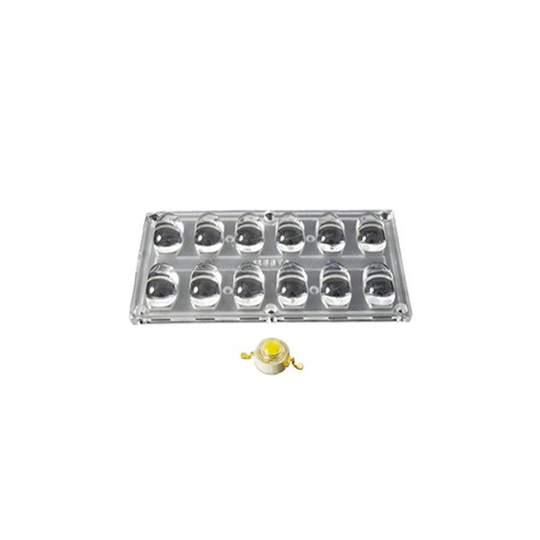 Блок линз 12BST-E (130x65°, 12x LED) (Turlens, -) прозрачная линза
