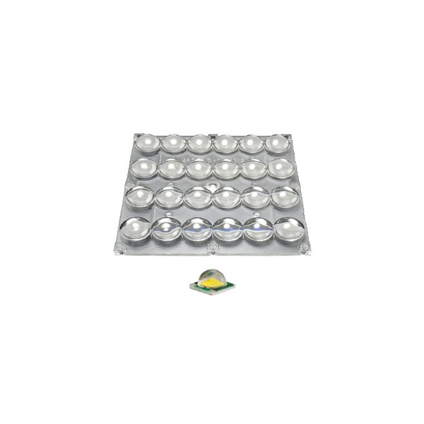 Блок линз 24B70-M120х120 (70°, 24x LED) (Turlens, -) прозрачная линза