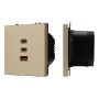 Розетка ARL NOBE USB тип А+С+С софт-тач золотой песок 65Вт QC3
