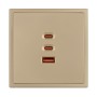 Розетка ARL NOBE USB тип А+С+С софт-тач золотой песок 65Вт QC3