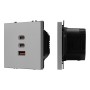 Розетка ARL NOBE USB тип А+С+С софт-тач никель 65Вт QC3