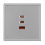 Розетка ARL NOBE USB тип А+С+С софт-тач никель 65Вт QC3