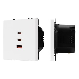 Розетка ARL NOBE USB тип А+С+С софт-тач белый кварц 65Вт