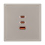 Розетка ARL NOBE USB тип А+С+С софт-тач кашемир QC3 65W