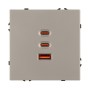 Розетка ARL NOBE USB тип А+С+С софт-тач кашемир QC3 65W