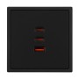 Розетка ARL NOBE USB тип А+С+С софт-тач черный оникс 65Вт