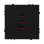 Розетка ARL NOBE USB тип А+С+С софт-тач черный оникс 65Вт