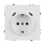 Розетка ARL NOBE со шторками и USB тип C+С, белый кварц, встраиваемая