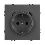 Розетка ARL NOBE со шторками и USB тип C+С, серый базальт, встраиваемая