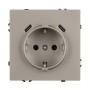 Розетка ARL NOBE со шторками и USB тип C, кашемир, встраиваемая