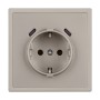 Розетка ARL NOBE со шторками и USB тип C, кашемир, встраиваемая