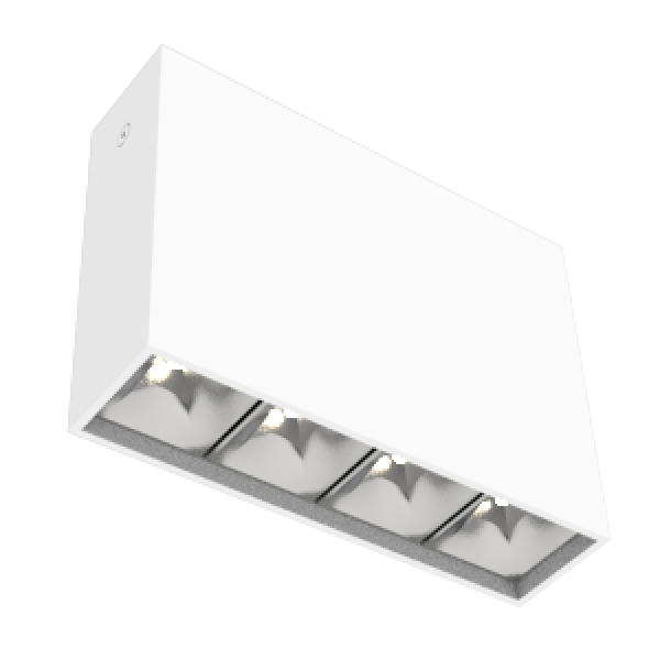 СВЕТОДИОДНЫЙ СВЕТИЛЬНИК VARTON DL-BOX REFLECT MULTI 1X4 НАКЛАДНОЙ RAL9003 БЕЛЫЙ МУАР DL-Box Reflect Multi 1x4 low