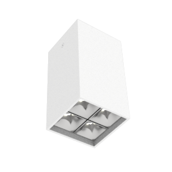 СВЕТОДИОДНЫЙ СВЕТИЛЬНИК VARTON DL-BOX REFLECT MULTI 2X2 НАКЛАДНОЙ RAL9003 БЕЛЫЙ МУАР КОСОСВЕТ DL-Box Reflect Multi 2x2 medium