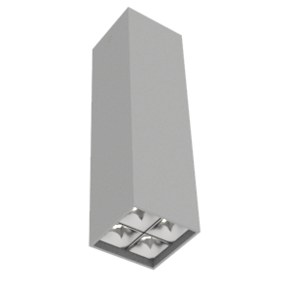 СВЕТОДИОДНЫЙ СВЕТИЛЬНИК VARTON DL-BOX REFLECT MULTI 2X2 НАКЛАДНОЙ RAL7045 СЕРЫЙ МУАР DL-Box Reflect Multi 2x2 high