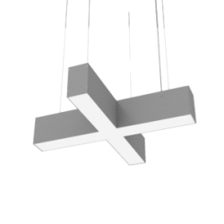 CВЕТИЛЬНИК VARTON X-LINE X-ОБРАЗНЫЙ МЕТАЛЛИК С РАССЕИВАТЕЛЕМ ОПАЛ И ТОРЦЕВЫМИ КРЫШКАМИ (4 ШТ.) X-line X-образный (луч 0,25 м)