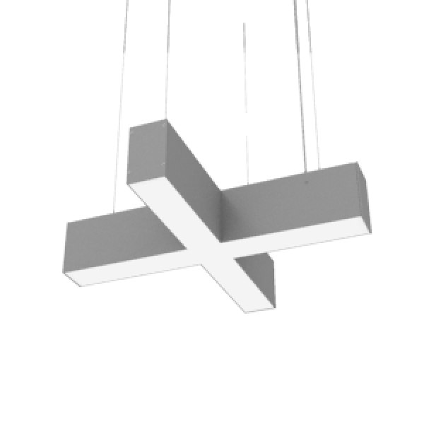 CВЕТИЛЬНИК VARTON X-LINE X-ОБРАЗНЫЙ МЕТАЛЛИК С РАССЕИВАТЕЛЕМ ОПАЛ И ТОРЦЕВЫМИ КРЫШКАМИ (4 ШТ.) X-line X-образный (луч 0,25 м)