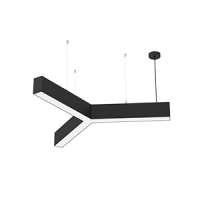CВЕТИЛЬНИК VARTON X-LINE Y-ОБРАЗНЫЙ RAL9005 ЧЕРНЫЙ МУАР С РАССЕИВАТЕЛЕМ ОПАЛ И ТОРЦЕВЫМИ КРЫШКАМИ (4 ШТ.) X-line Y-образный (луч 0,5 м)