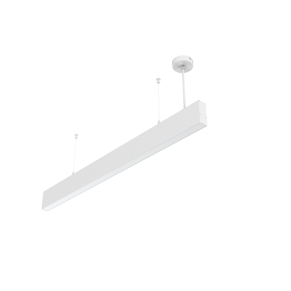 СВЕТОДИОДНЫЙ СВЕТИЛЬНИК VARTON ANGUSTA HIGH ПОДВЕСНОЙ IP40 RAL9003 БЕЛЫЙ МУАР С РАССЕИВАТЕЛЕМ ОПАЛ Angusta High подвесной 1,0м