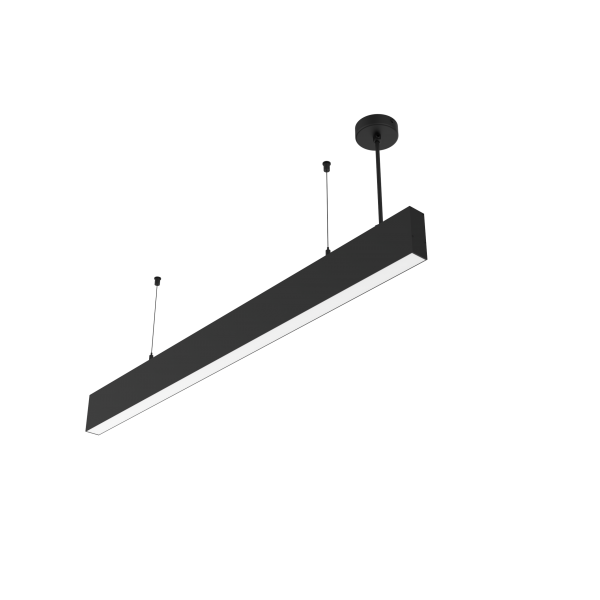 СВЕТОДИОДНЫЙ СВЕТИЛЬНИК VARTON ANGUSTA HIGH ПОДВЕСНОЙ IP40 RAL9005 ЧЕРНЫЙ МУАР С РАССЕИВАТЕЛЕМ ОПАЛ Angusta High подвесной 1,50м
