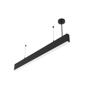 СВЕТОДИОДНЫЙ СВЕТИЛЬНИК VARTON ANGUSTA HIGH ПОДВЕСНОЙ IP40 RAL9005 ЧЕРНЫЙ МУАР С РАССЕИВАТЕЛЕМ ОПАЛ Angusta High подвесной 2,0м