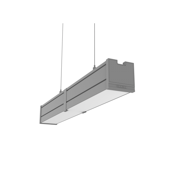 СВЕТОДИОДНЫЙ СВЕТИЛЬНИК VARTON MERCURY PRO GL ПОДВЕСНОЙ/НАКЛАДНОЙ CRI 90 RAL7045 СЕРЫЙ МУАР С ДЕКОРАТИВНЫМ ПРОВОДОМ И КОМПЛЕКТОМ ПОДВЕСОВ ОПАЛОВЫЙ РАССЕИВАТЕЛЬ ЗАКАЛЕННОЕ СТЕКЛО Mercury Pro GL 0,5 м
