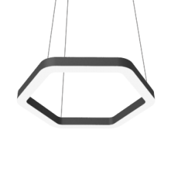 СВЕТИЛЬНИК VARTON ENSO G CRI90 ПОДВЕСНОЙ RAL9005 ЧЕРНЫЙ МАТОВЫЙ С РАССЕИВАТЕЛЕМ ОПАЛ Enso G  580х520х40 подвесные
