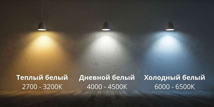 Цветовая температура: 3000, 4000 или 5000К