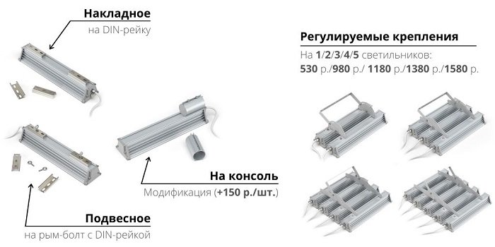 Осветительный прибор серии FILO: 4 варианта крепежа