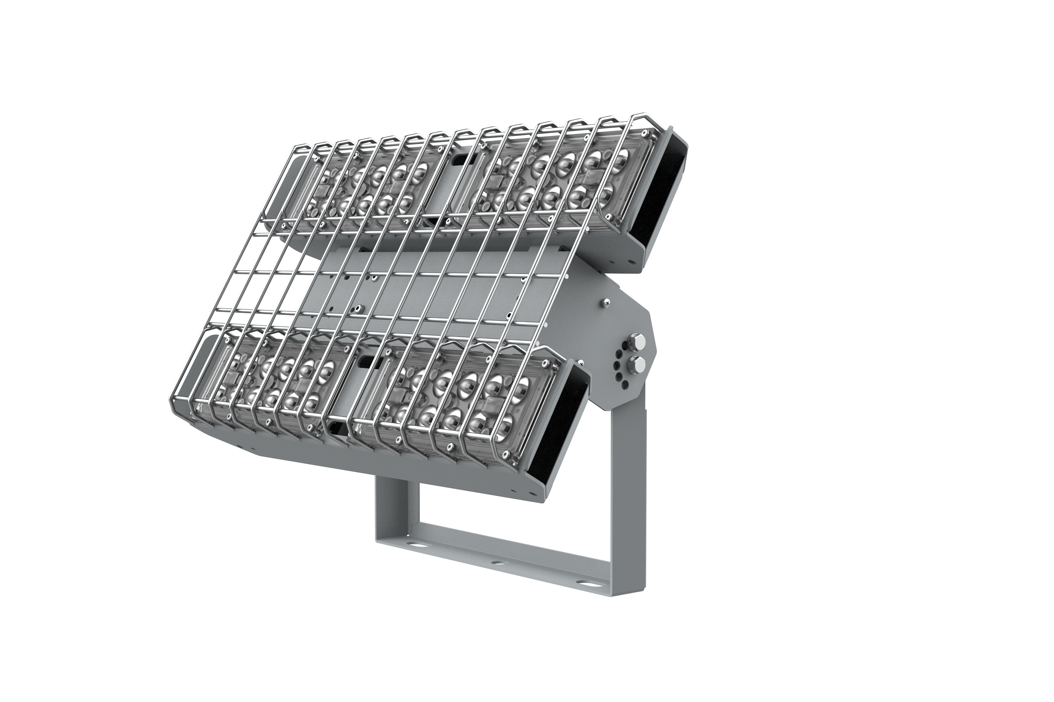 FIZRUK СПОРТИВНЫЙ ДЛЯ ОБРАЗОВАТЕЛЬНЫХ УЧРЕЖДЕНИЙ 100 ВТ CRI90 4000 K НАКЛАДНОЙ IP65 С ПОВОРОТНЫМ КРОНШТЕЙНОМ ЗАЩИТНОЙ РЕШЕТКОЙ ОПТИКОЙ 60 ГРАДУСОВ RAL7045 СЕРЫЙ