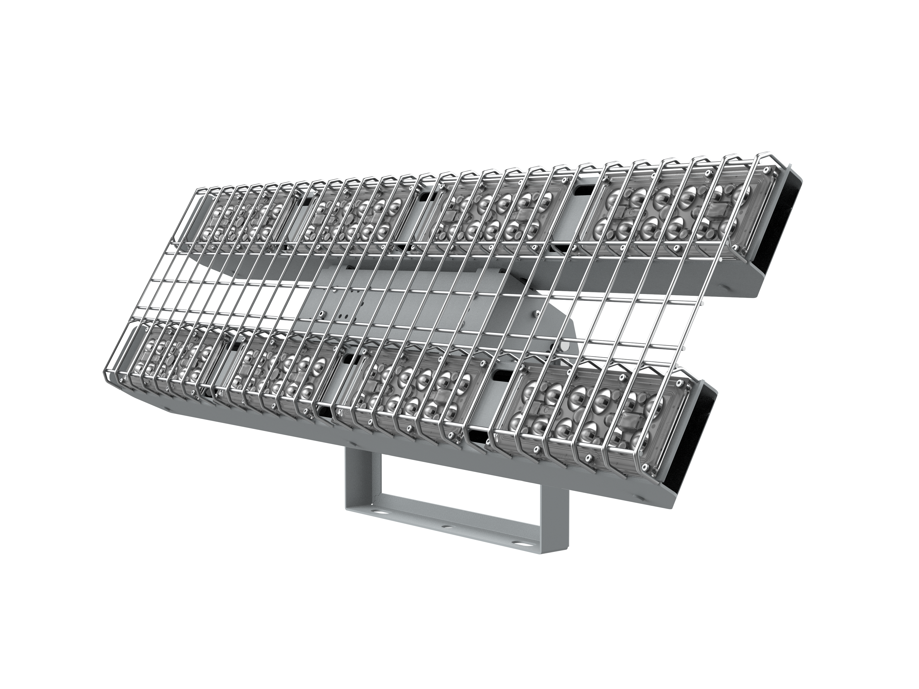 FIZRUK СПОРТИВНЫЙ ДЛЯ ОБРАЗОВАТЕЛЬНЫХ УЧРЕЖДЕНИЙ 200 ВТ CRI90 4000 K НАКЛАДНОЙ IP65 С ПОВОРОТНЫМ КРОНШТЕЙНОМ ЗАЩИТНОЙ РЕШЕТКОЙ ОПТИКОЙ 60 ГРАДУСОВ RAL7045 СЕРЫЙ DALI
