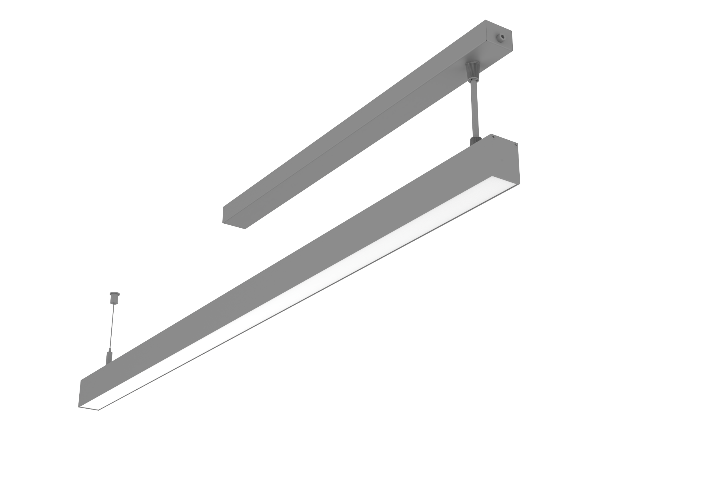 1505Х35Х45ММ ПОДВЕСНОЙ 30 ВТ 3000 К IP40 RAL7045 СЕРЫЙ С РАССЕИВАТЕЛЕМ ОПАЛ DALI