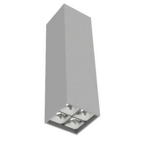 10 ВТ 2X2 НАКЛАДНОЙ 3000 К 80Х80Х300 ММ RAL7045 СЕРЫЙ МУАР 36° DALI
